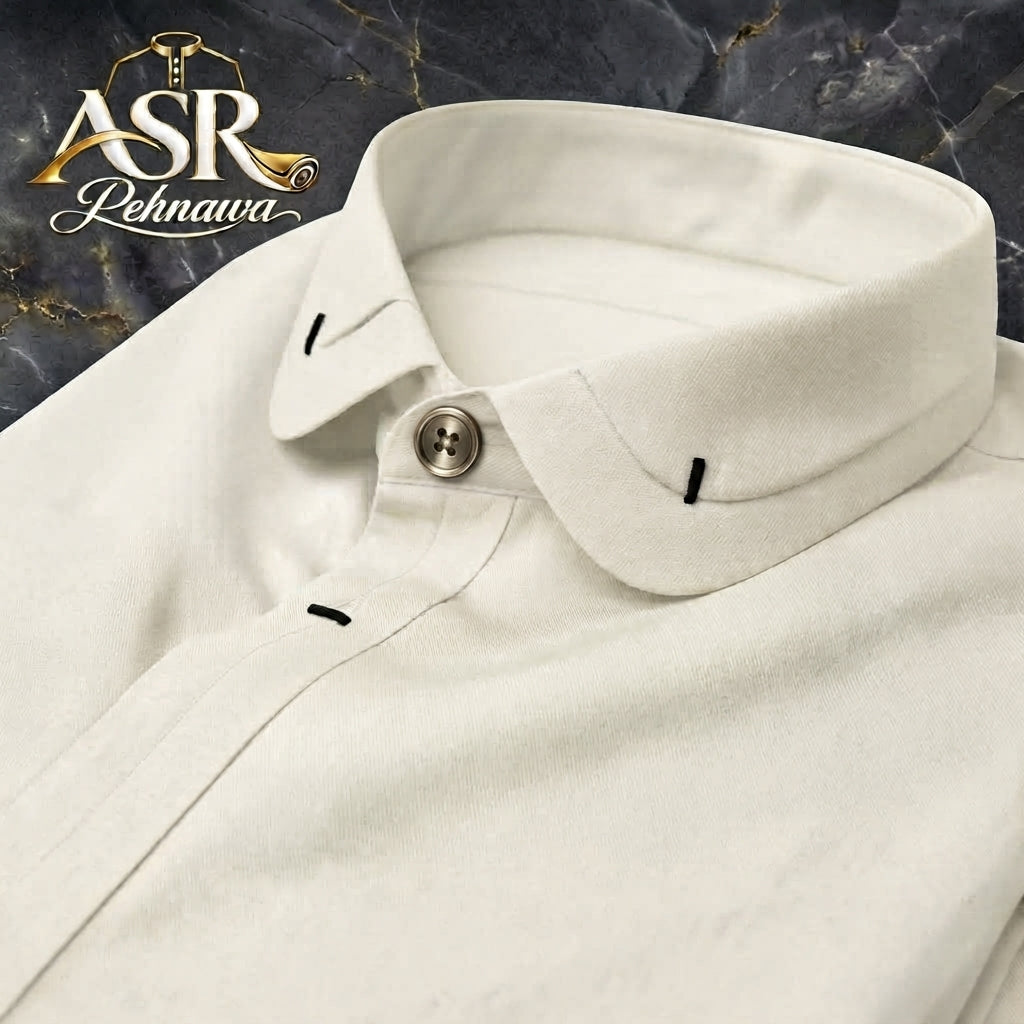 Four Season Off White Double Collar & Cuff Stitched Shalwar Kameez