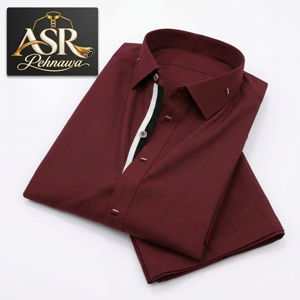 Four Season Maroon Stitched Shalwar Kameez With Balck & White Ribbon
