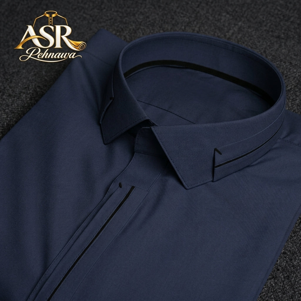 Four Season Blue Triple Button Stitched Shalwar Kameez
