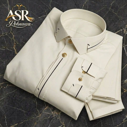 Four Season Off White Triple Button Stitched Shalwar Kameez