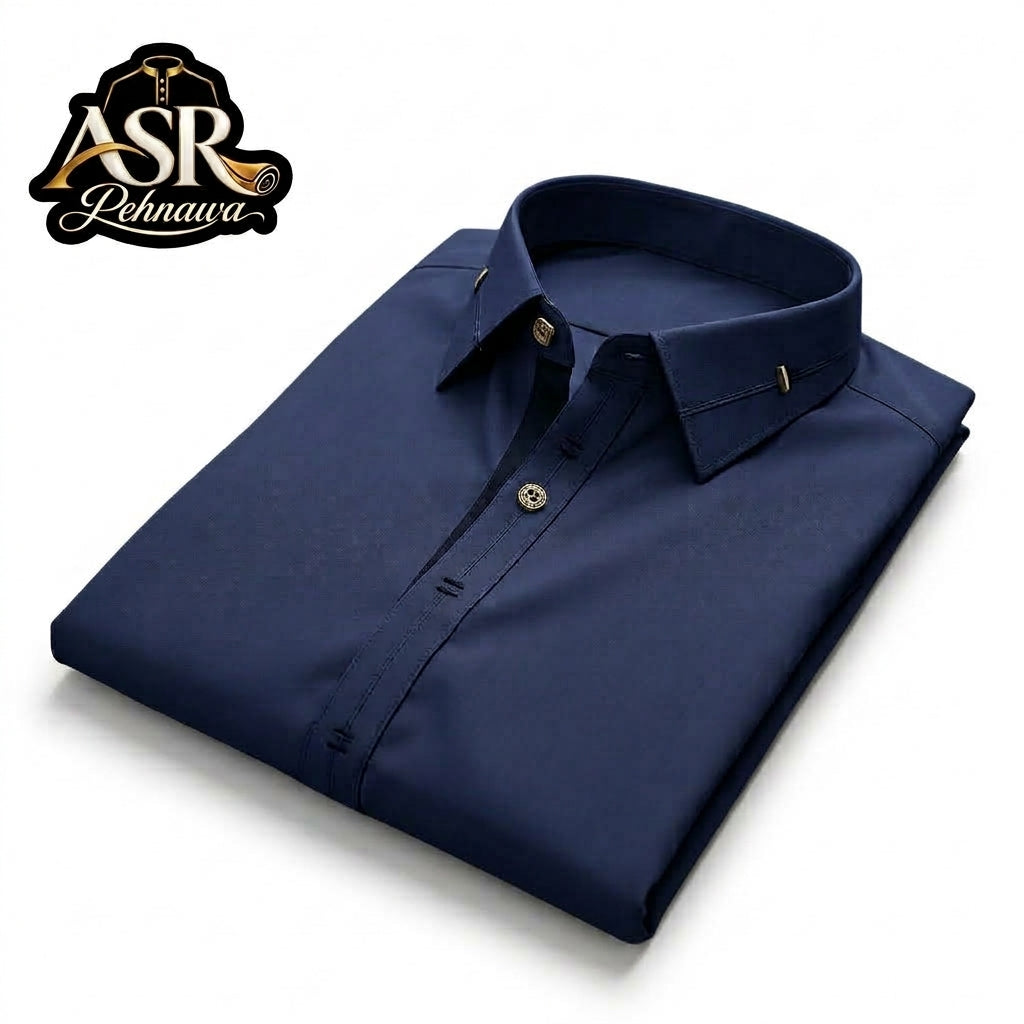 Four Season Signature Blue Stitched Shalwar Kameez with Ribbon