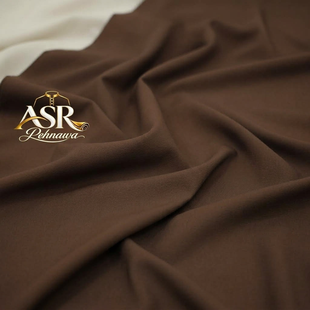 Four Season Signature Brown Stitched Shalwar Kameez with Ribbon