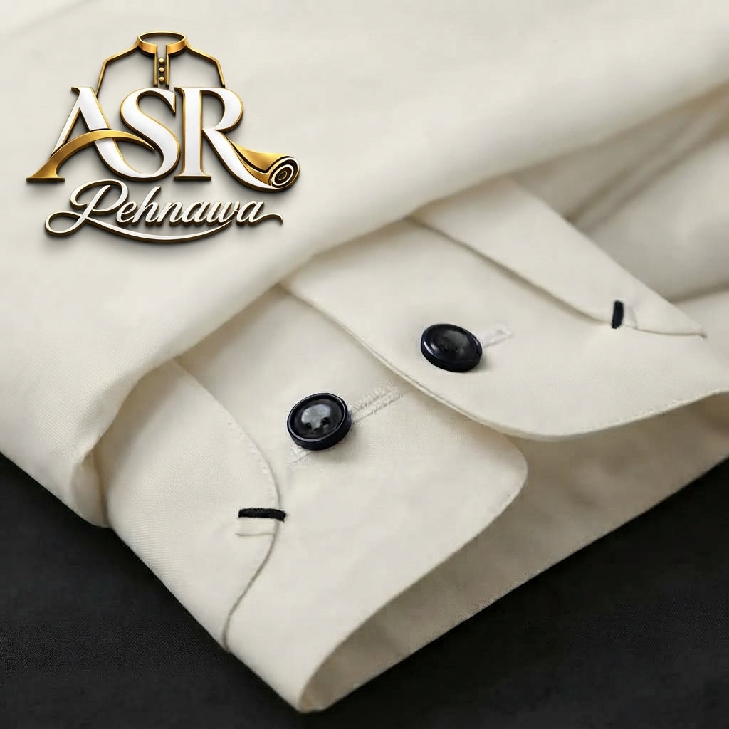 Four Season Off White Double Collar & Cuff Stitched Shalwar Kameez