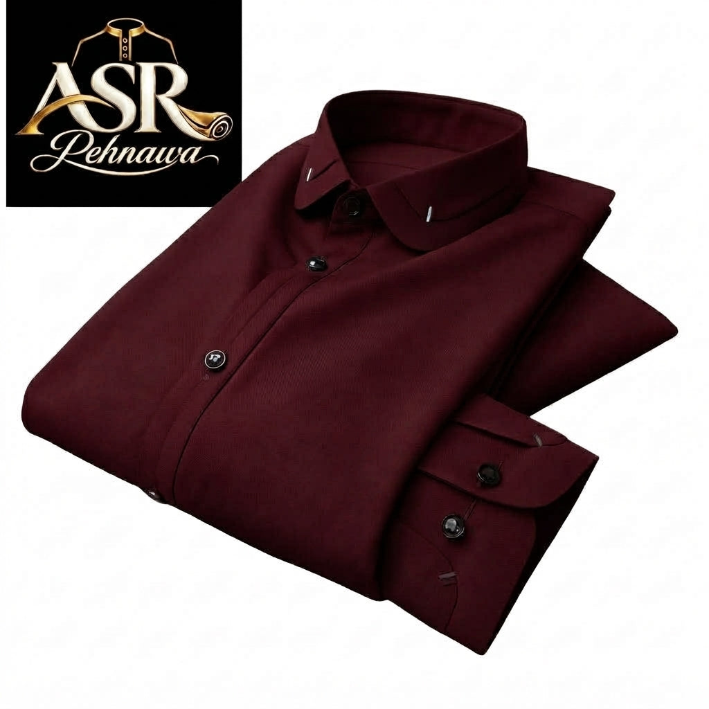 Four Season Maroon Double Collar & Cuff Stitched Shalwar Kameez