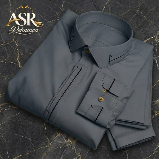 Four Season Grey Triple Button Stitched Shalwar Kameez