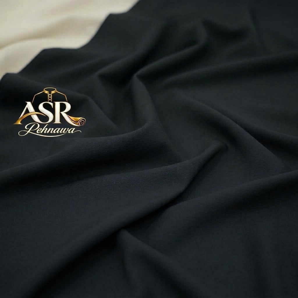 Four Season Black Double Collar & Cuff Stitched Shalwar Kameez
